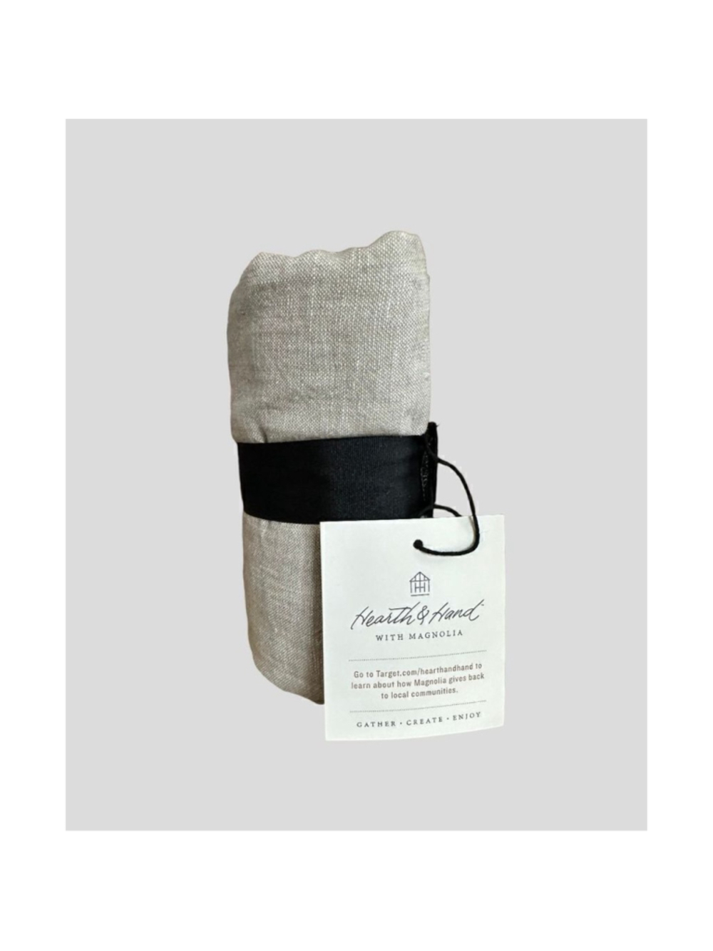 Hearth and Hand Linen Blend Jet Gray Euro Sham